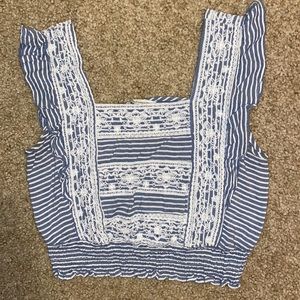 AEO Flutter Sleeve Crop Top